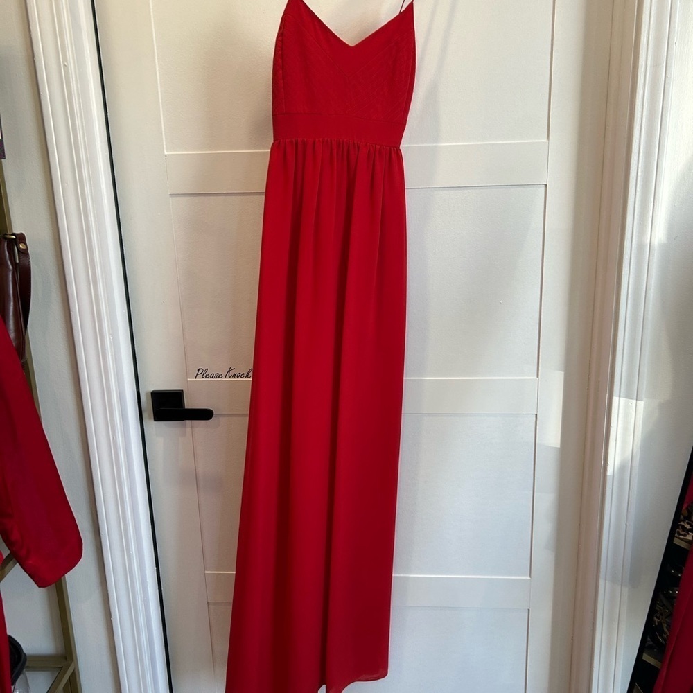 Belle by Badgley Mischka Red Maxi Dress